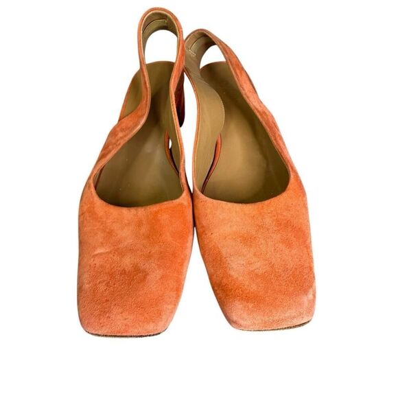 By Far Danielle Orange Suede Slingback Pumps Size 36 (US 6) Made in Italy - Picture 6 of 11